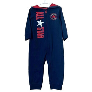 Converse All Star Navy Blue Baby Hooded One Piece Full Zip Size 18 months